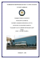 O‘ZBEKISTON RESPUBLIKASI OLIY VA O‘RTA MAXSUS
