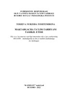 Maktabgacha ta’lim-tarbiyani tashkil etish