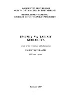 Umumiy va tarixiy geologiya uslubiy qo'llanma, (Ma'ruza 1-qism) Toshkent-2019.