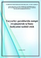 Tayyorlov guruhlarida nutqni rivojlantirish
